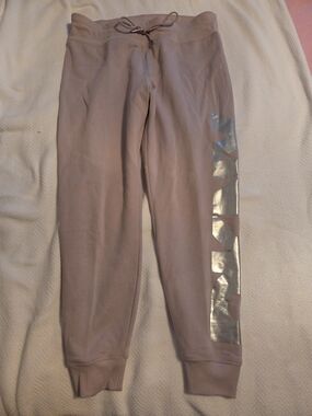 DKNY Mauve Track Joggers with Metallic Side Logo